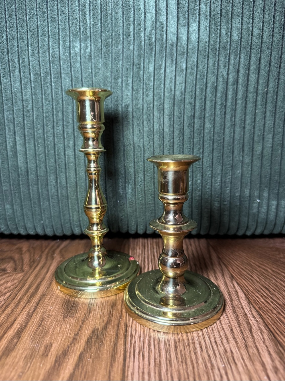 Brass Candlestick Pair - Polished Gold Home Accent